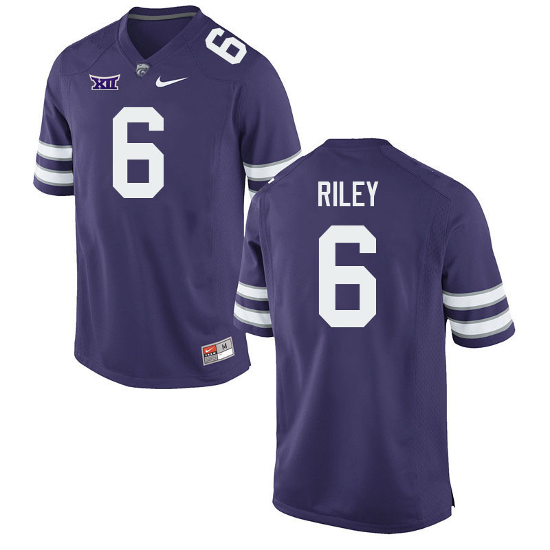 Kansas State Wildcats #6 Jordan Riley College Football Jerseys Stitched-Purple